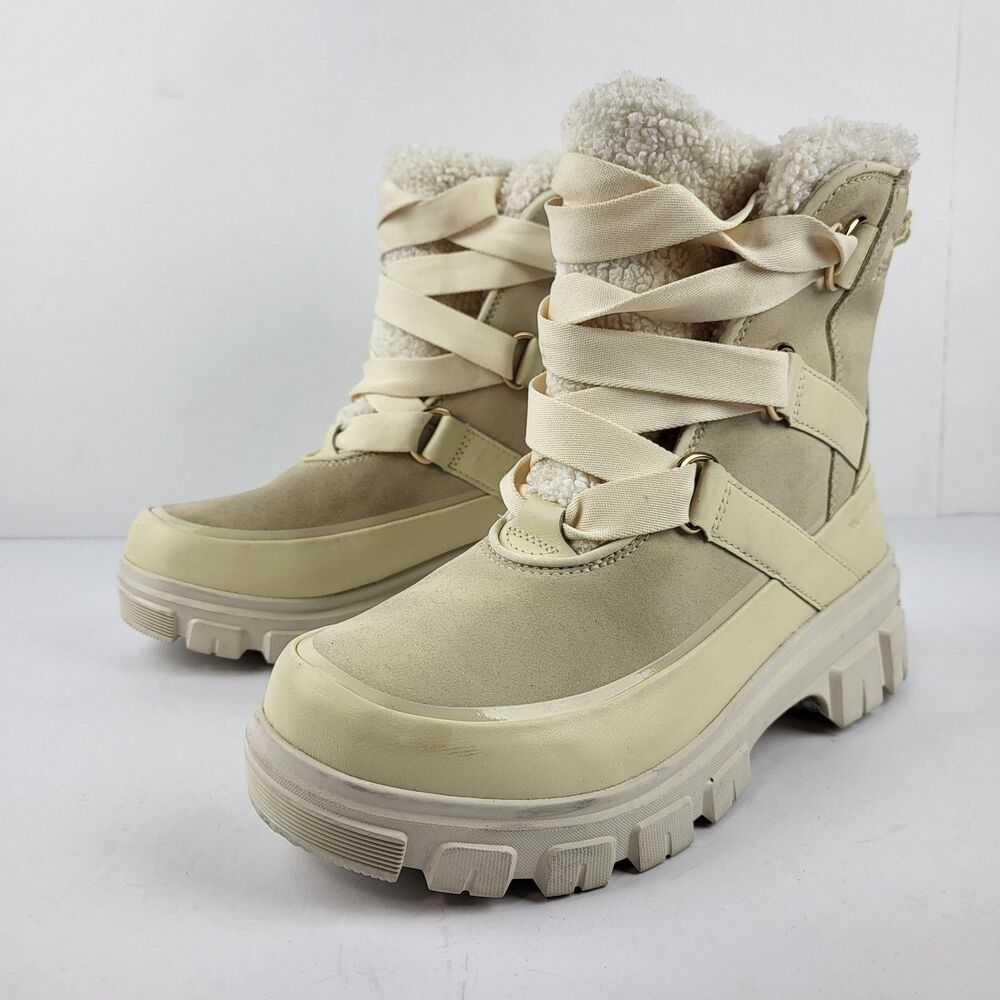 Sorel Joan of Arctic Next Boots Women's 8 Bleached Ceramic Sea Salt Fur Lined